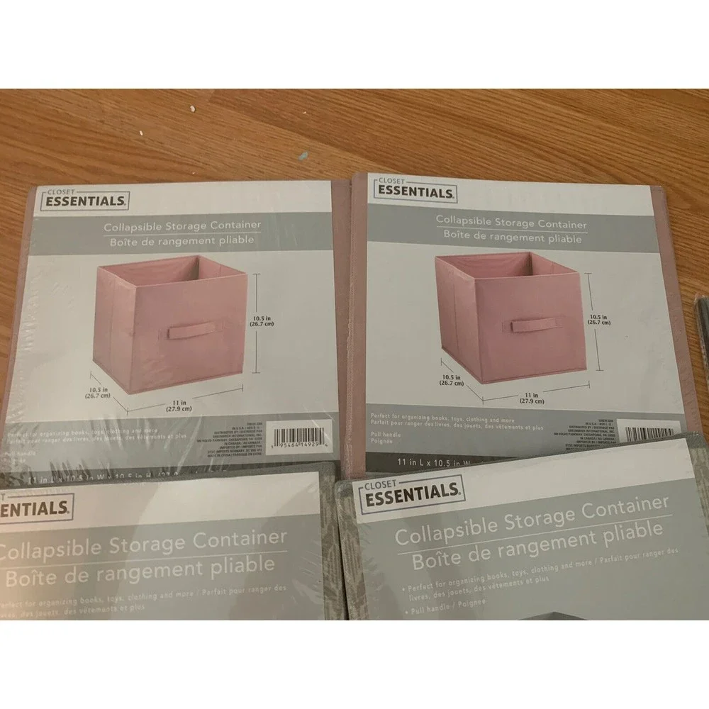 Lot of 5 Essentials Collapsible Storage Containers NEW